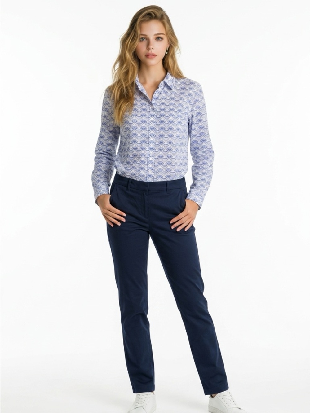 Talbots Purple Patterned Button-Down Shirt - Picture 2 of 6